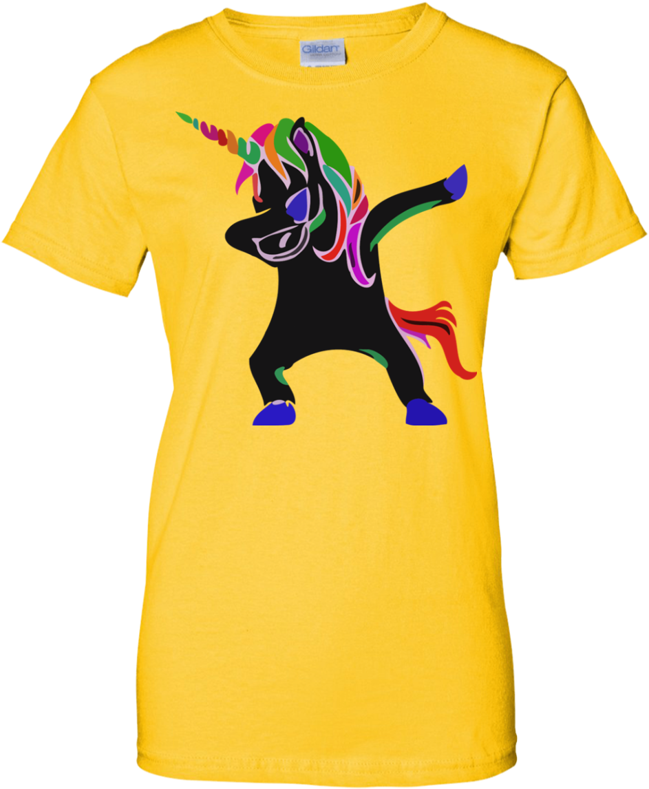 Dabbing Unicorn Ladies' T-shirt (1155x1155), Png Download