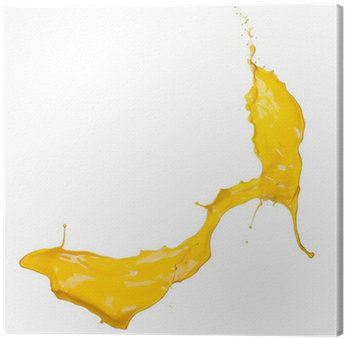 Isolated Shot Of Yellow Paint Splash On White Background - Painting (400x400), Png Download