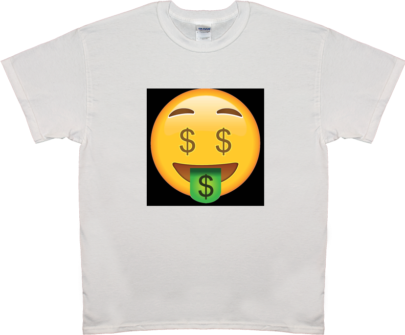 Emoji Money Face Tee Shirt Mens & Womens - Geld-gesicht - Emoji Rundes Keramik Ornament (852x762), Png Download