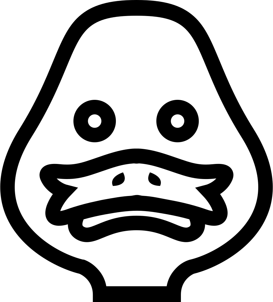 Duck Head Frontal Outlined Bird Comments - Canard Vue De Face (886x980), Png Download