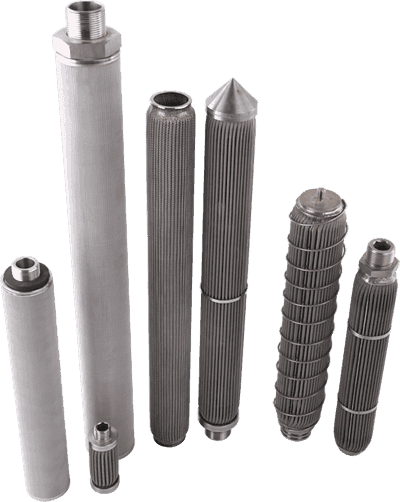 Five Sintered Wire Mesh Filter Cartridges And Two Sintered - Sintering (400x502), Png Download