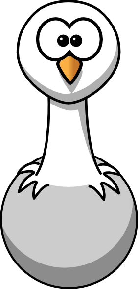 Cartoon Ostrich Rectangle Magnet (282x589), Png Download
