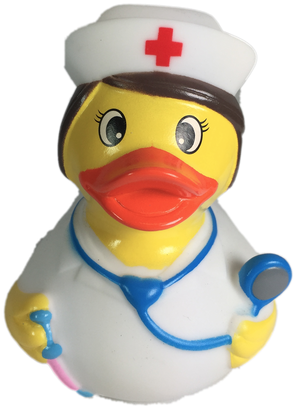 The Head Nurse Rubber Duck Has Nurse Outfit With Red - Natural Rubber (500x500), Png Download