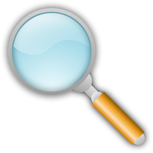 Find,glass,magnifying Vector Graphics - Magnifying Glass Clipart (500x500), Png Download