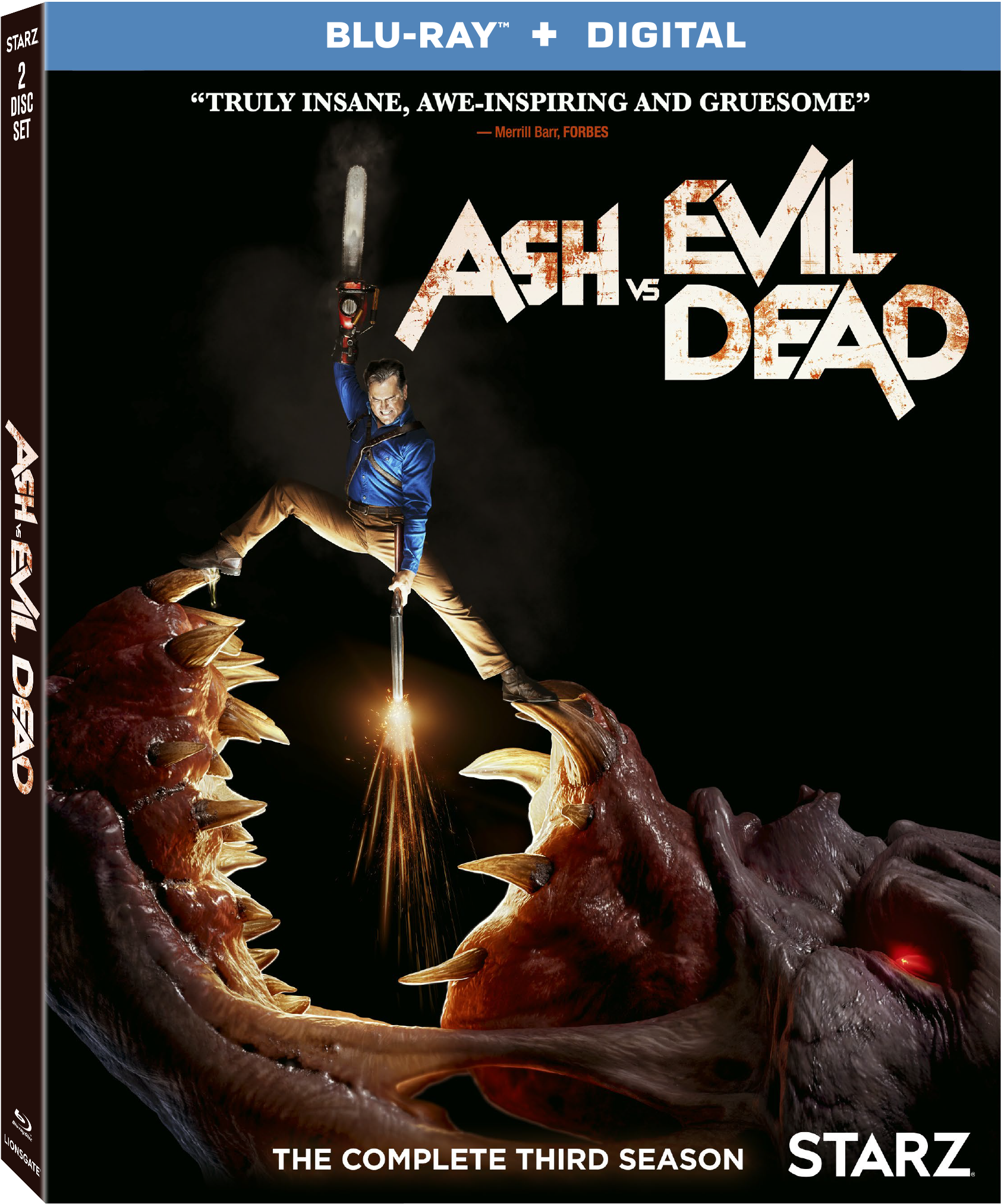 Season 3 Blu-ray Combo Pack Cover - Ash Vs Evil Dead Season 3 Dvd (1920x2550), Png Download