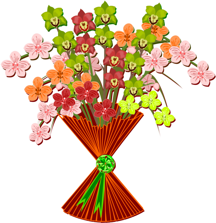 Flower Bouquet Cut Flowers Drawing Nosegay - Bouquet Clipart (750x750), Png Download