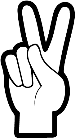Round - Hold Up Two Fingers (321x524), Png Download