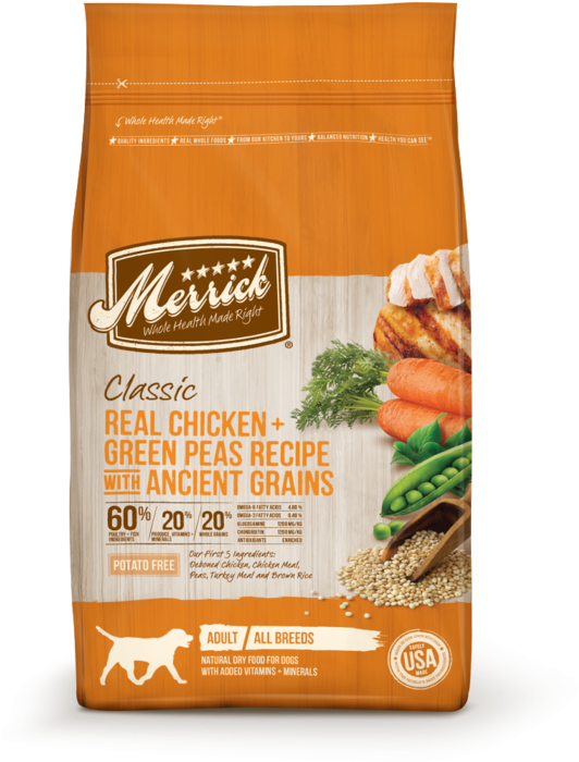 Merrick Classic Real Chicken And Green Peas Recipe - Merrick Classic Small Breed Recipe Adult Dry Dog Food (700x700), Png Download