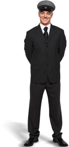 -valet Parking, Outstation Driving, Events, Night Outs - Limo Driver Standing Png (535x471), Png Download
