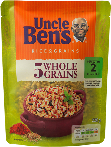 T3198 Ub Rice Grains 5 Wholegrains 220g - Uncle Bens Rice & Grains (500x500), Png Download
