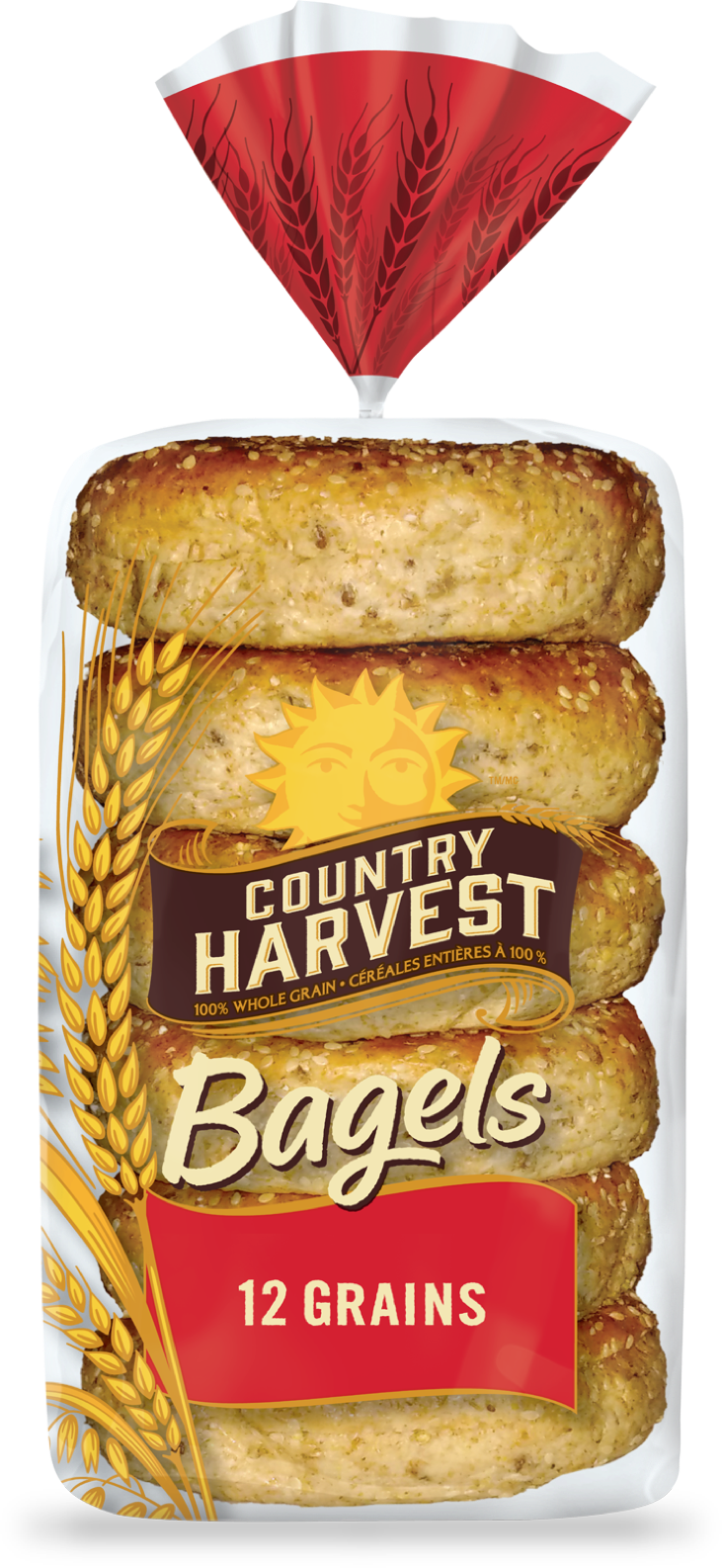 314173 Ch 12grainbagel 3d Face 02 Hr - Country Harvest Twelve Grain Bread (731x1586), Png Download