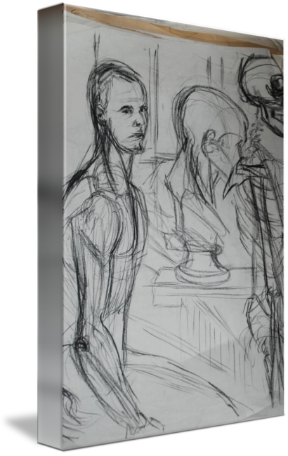 Graphic Transparent Portrait Study By Tiffany - Sketch (410x650), Png Download