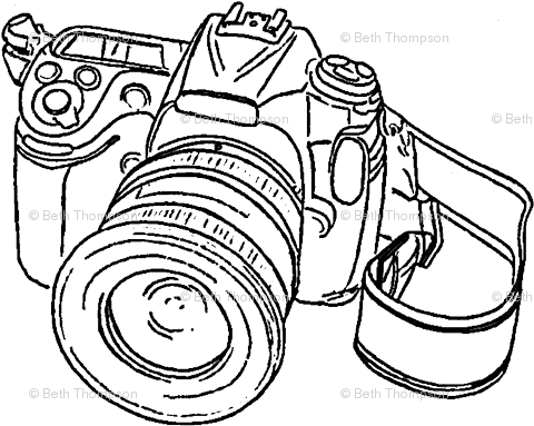 Vintage Camera Drawing Tumblr Png - Camera Drawing Transparent Background (486x387), Png Download