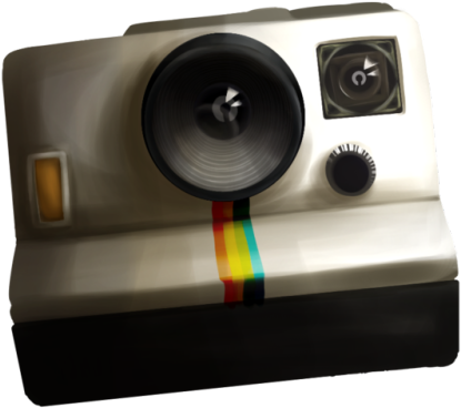 Polaroid Camera Drawing Tumblr - Drawing (500x423), Png Download