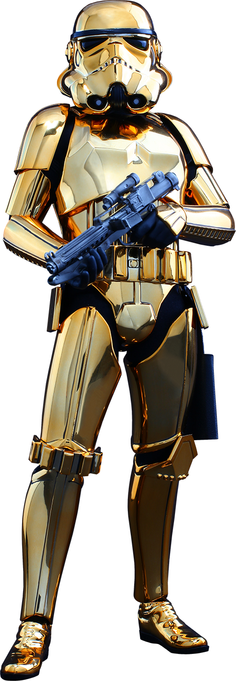 Hot Toys Stormtrooper Gold Chrome Version Sixth Scale - Star Wars Gold Stormtrooper (480x1380), Png Download