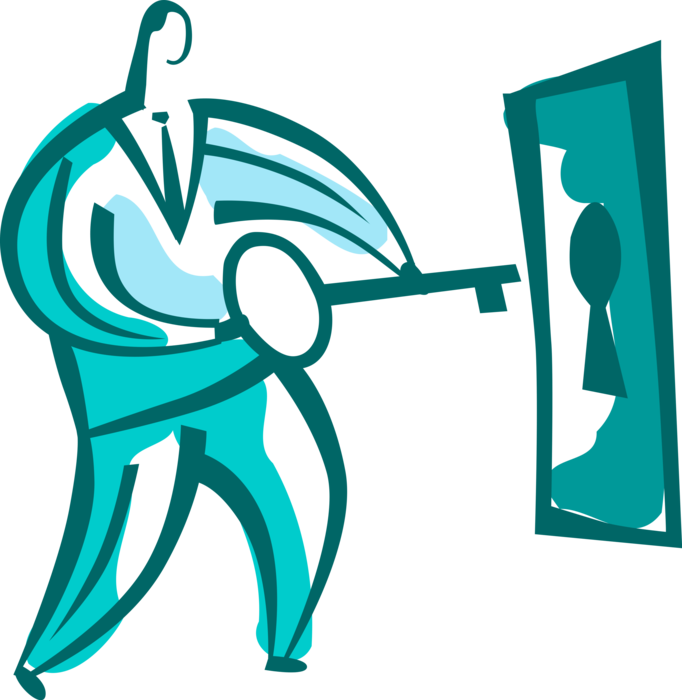 Vector Illustration Of Businessman With Security Skeleton - Graphic Design (682x700), Png Download