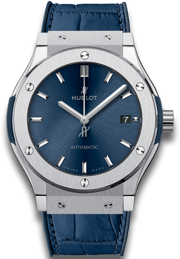 Classic Fusion Blue Titanium - Hublot Classic Fusion Blue Chronograph (1000x1000), Png Download