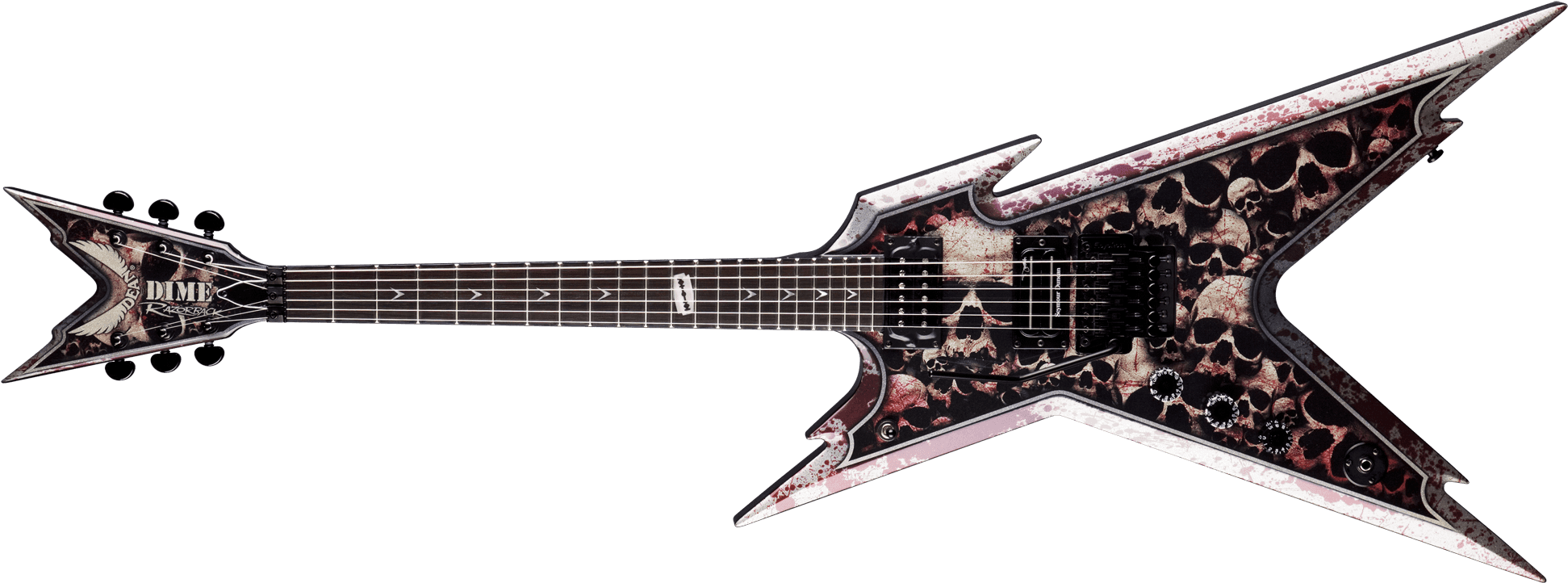 Dean Guitars Image - Dean Guitars Razorback - Skulls Lefty (2000x802), Png Download