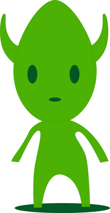 Green Cartoon Line Fiction Leaf - Clip Art (389x750), Png Download