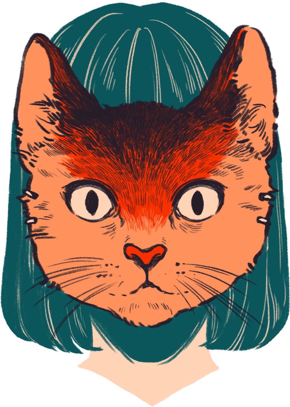 Illustration Tumblr, Cat Illustrations, Tumblr Red, - Cat Illustration (1500x1500), Png Download