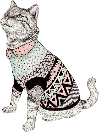 Cat Transparent Tumblr Download - Gato Illustration (500x598), Png Download