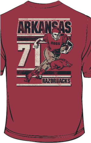 Arkansas Razorback Tee Football Banner Tee In Chili - Pond Hockey (500x500), Png Download