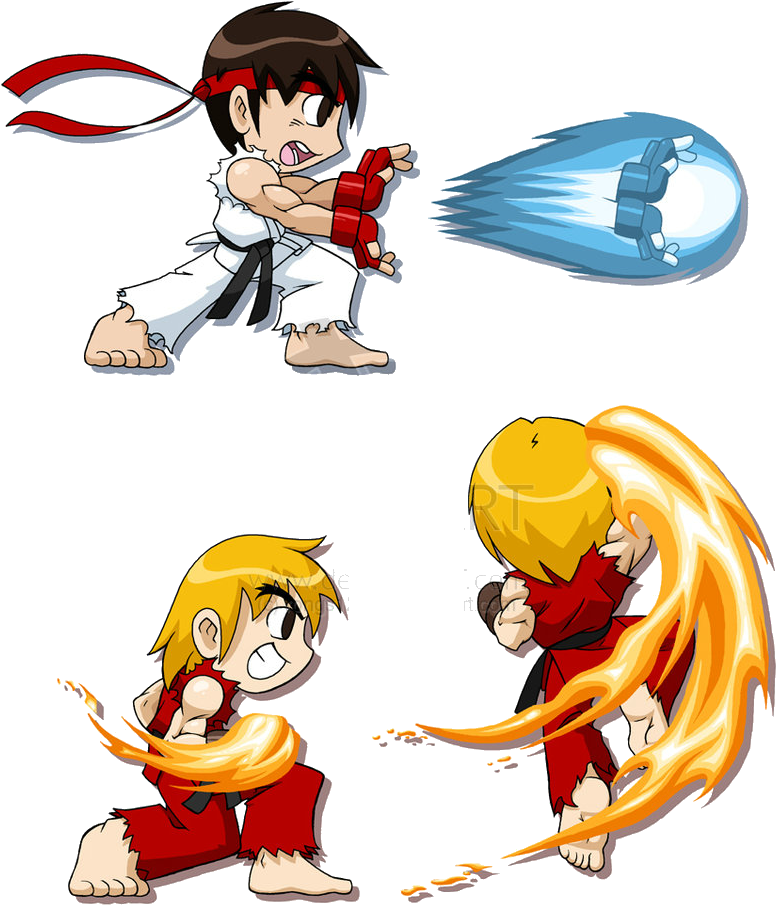 Street Fighter Ryu &amp - Hadouken Combo Street Fighter 2 (800x1035), Png Download