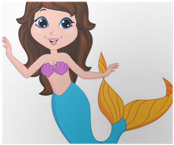Cute Mermaid Cartoon (400x400), Png Download