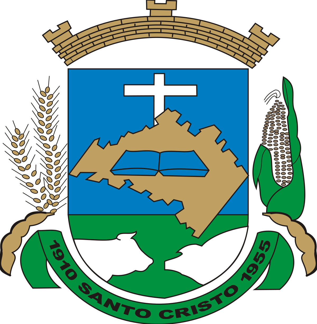 Flag: Rio Grande Do Sul S Santo Cristo City, Brazil (1200x1227), Png Download