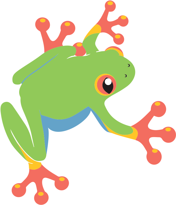 Green Tree Frog Cartoon (1000x1000), Png Download