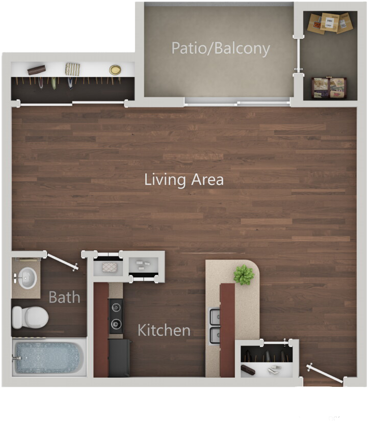 Studio B - Eucalyptus Grove Apartments (1280x960), Png Download