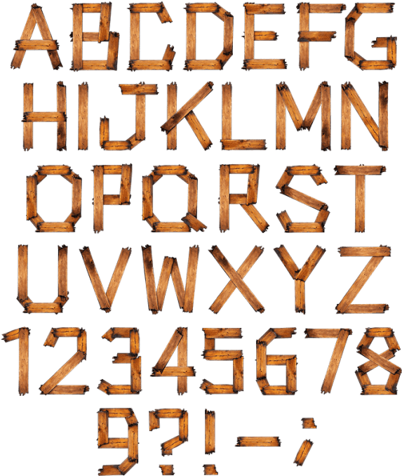 Charred Board Font - Font (595x704), Png Download