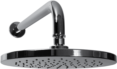 Round 8" Shower Head With Arm And Flange - Santec 707919 8 Inch Round Shower Head (735x549), Png Download