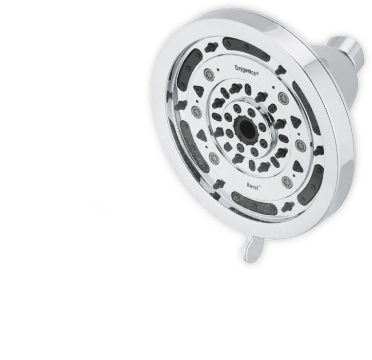Featured Slide 2 Overlay - Oxygenics Burst Fixed Shower Head 2.0 Gpm Chrome (764x739), Png Download