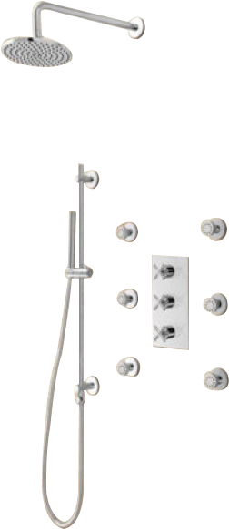 Zoom - Thermostatic Shower Systems With Round Shower Head, (650x650), Png Download
