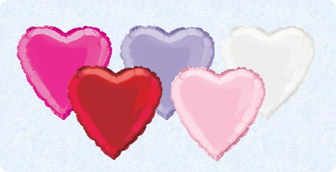 Valentine's Day Heart Shape Helium Balloons - Valentine's Day Hearts Balloons (1117x575), Png Download
