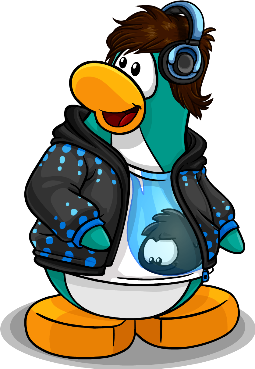 Aqua Penguin February 2011 Penguin Style Cutout - Club Penguin Clothes Cutouts (836x1236), Png Download