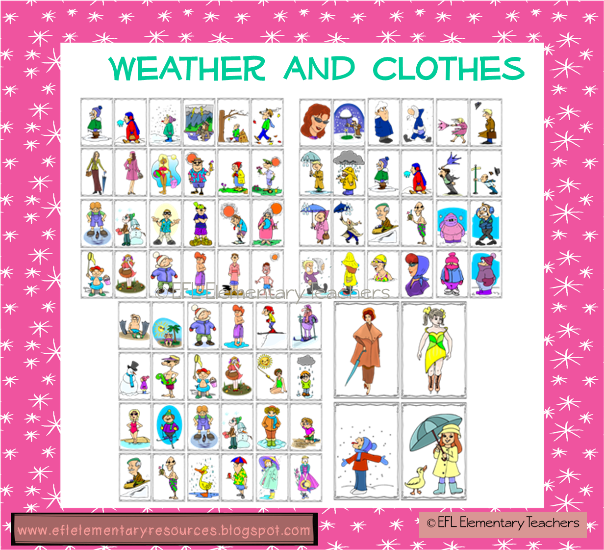 Efl Elementary Teachers Weather And Clothes Themes (1240x1125), Png Download