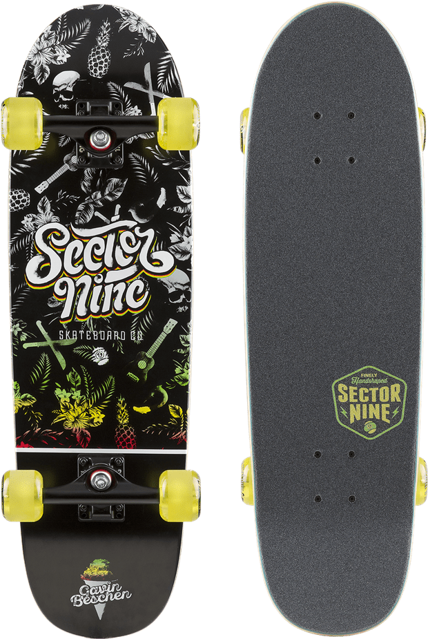 Gavin Pro Rasta - Sector 9 Gavin Pro Signature 30.25" Complete Cruiser (1000x1000), Png Download