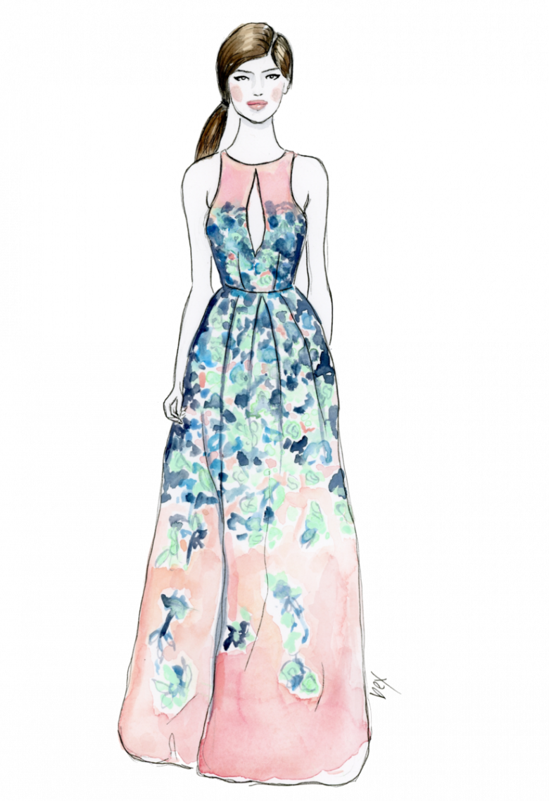 A Couple Of Months Ago Lela Rose Had A Fashion Show - Illustration (780x1138), Png Download