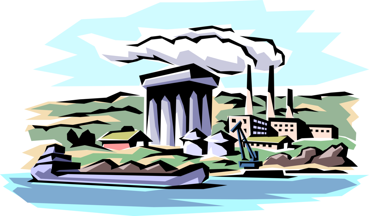 Vector Illustration Of Industrial Manufacturing Factory - Iodine (1195x700), Png Download