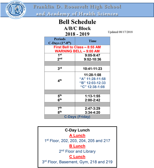 A B Schedule - Sanger High School Bell Schedule 2018 (500x555), Png Download
