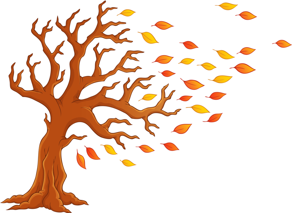 Tree In Wind Clipart 5 By Stacey - Arbol De Otoño Dibujo (1024x747), Png Download
