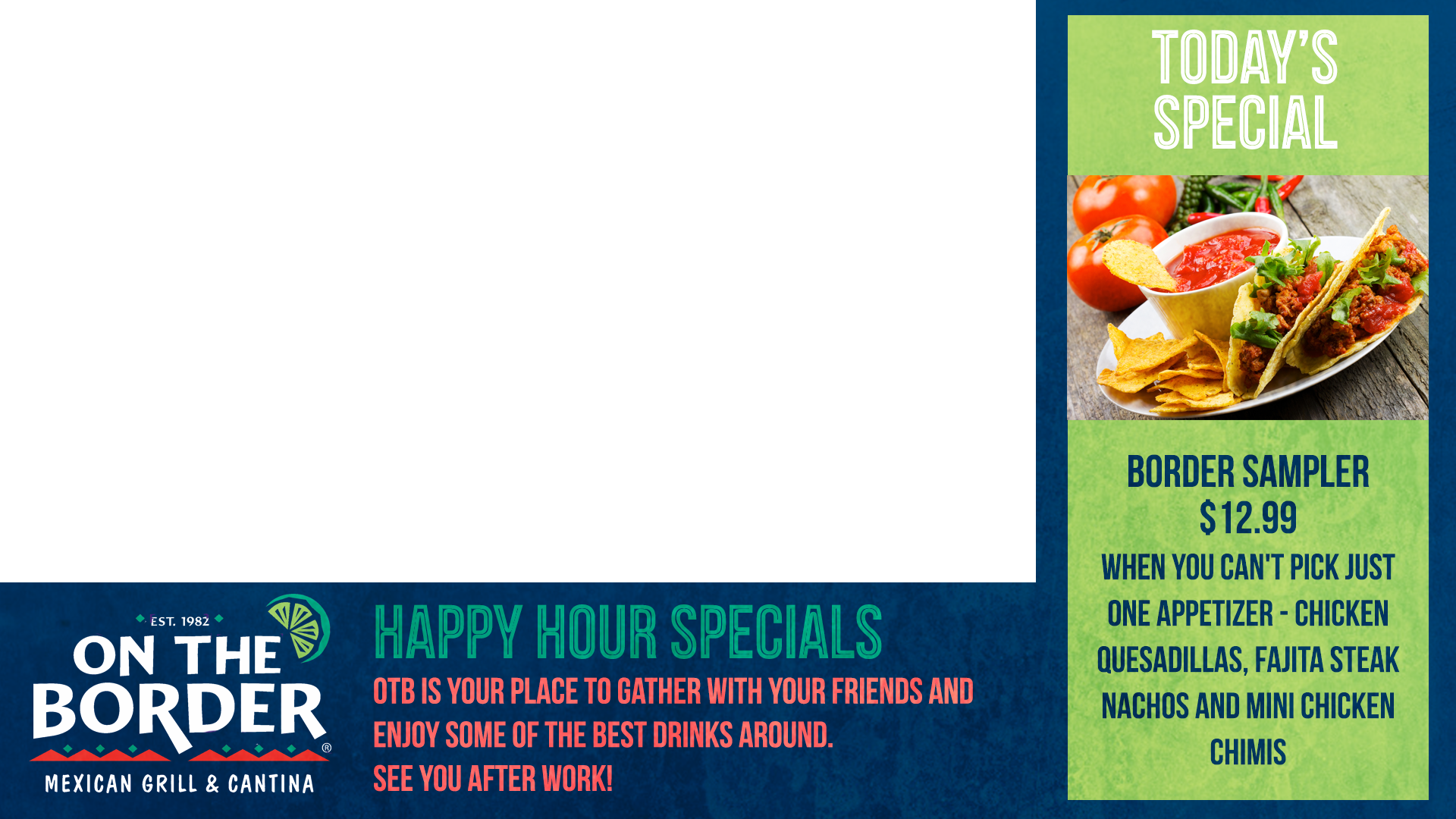 Restaurant L-bar With Tv Template Ver - Quick Check Food Facts (1920x1080), Png Download