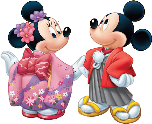 Disney Bound Car, Disney,mickey ,minnie Svg, Dxf, Png, - Japanese Mickey And Minnie (505x416), Png Download