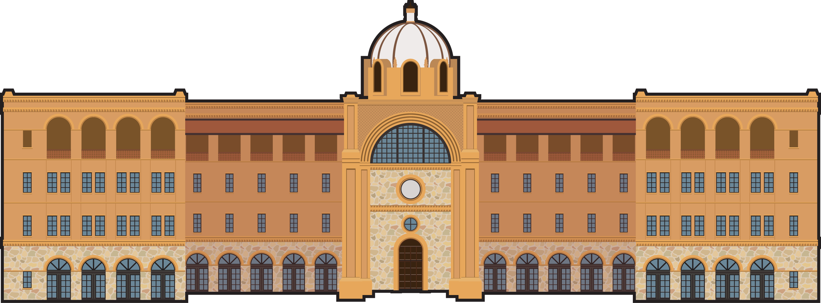 Central Academic Building Illustration - University Building Png (2775x1026), Png Download