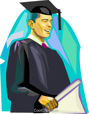 Student Graduating Royalty Free Vector Clip Art Illustration (376x480), Png Download