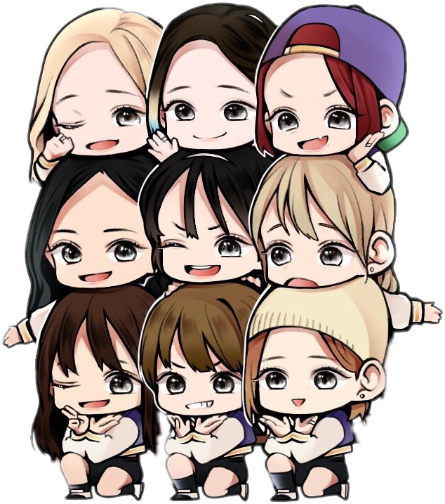 Twice Chibi Twicechibi Cute Pretty Kpop Freetoedit - Twice Chibi Png (634x717), Png Download