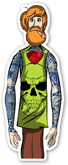 Bearded Stoner Sticker - Sticker (272x600), Png Download