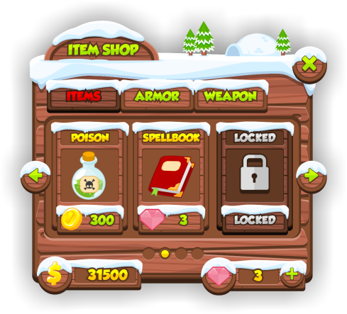 Gui Merry Christmas Charlie B - Snow Ui Game (600x500), Png Download